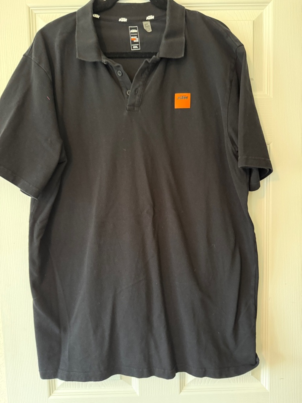 Men's Black Polo with Orange KTM Patch -